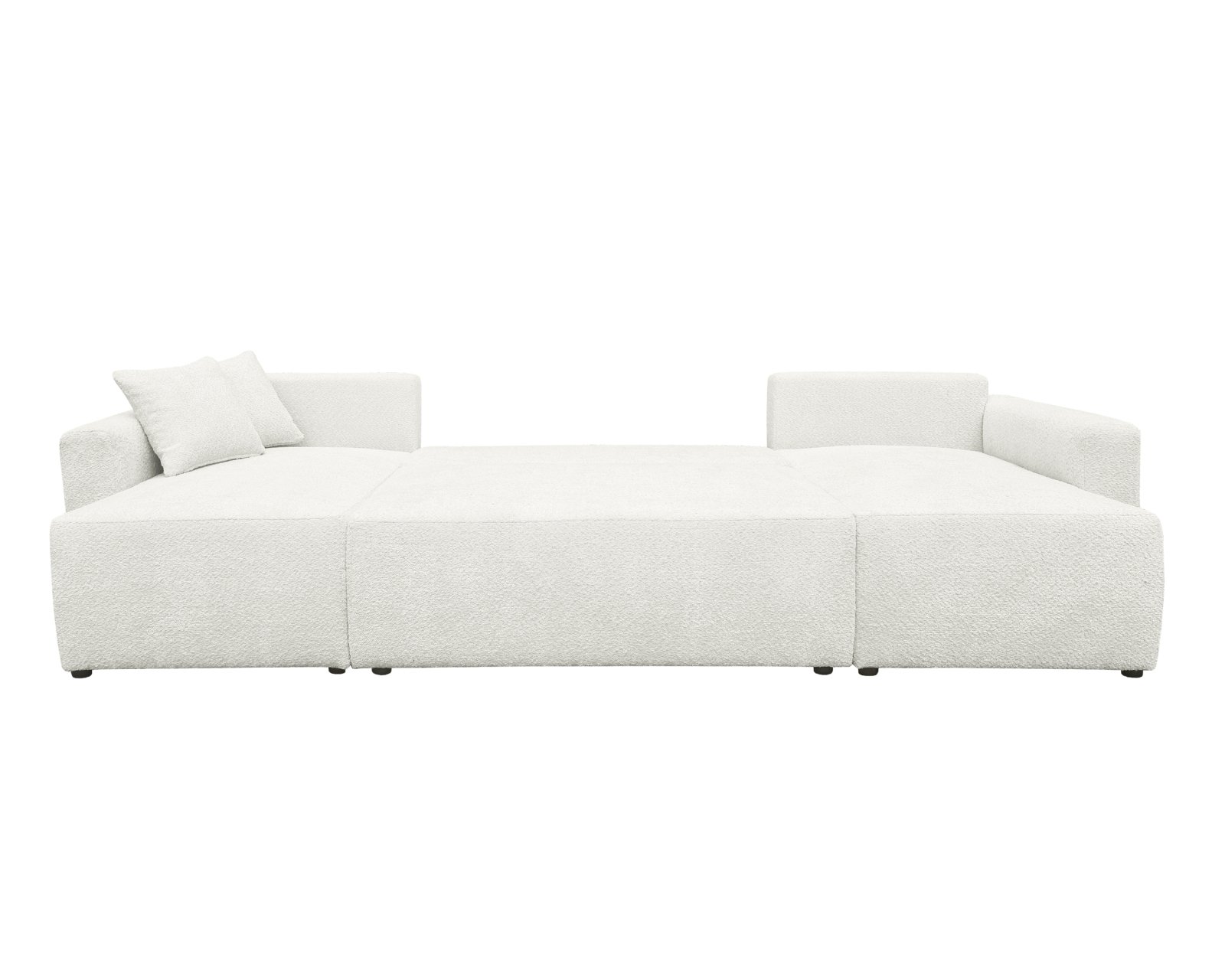 canape tissu boucle doux convertible lit blanc en u