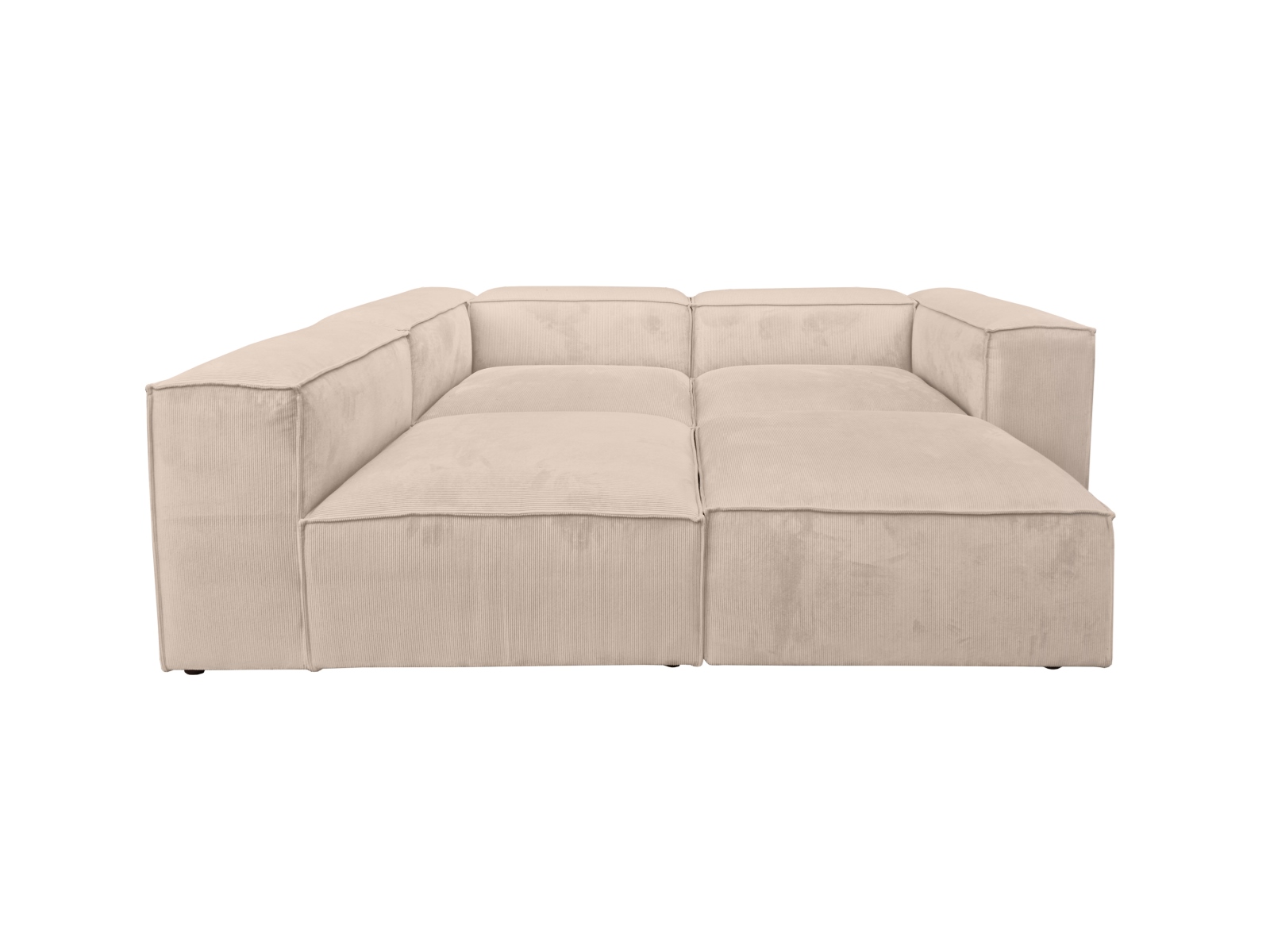 canape d angle modulable en velours cotele beige design moderne