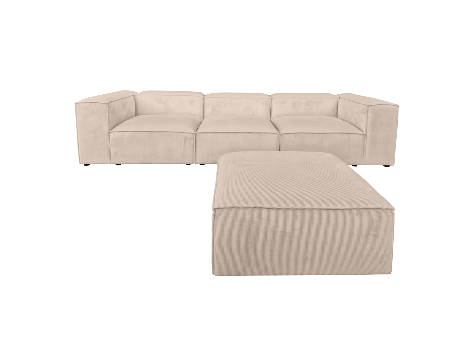 canape d angle modulable en velours cotele beige design