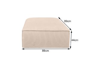 canape modulable d angle en velours cotele beige dimensions pouf