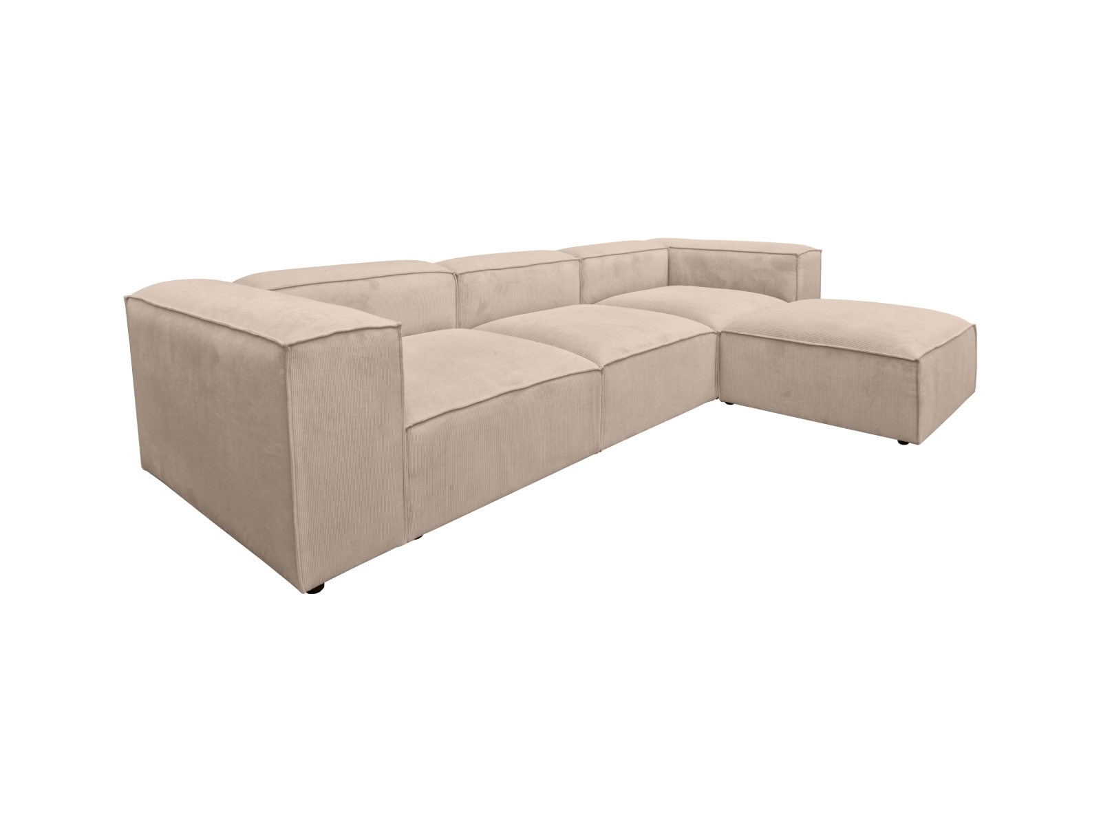 canape d angle modulable velours cotele beige design